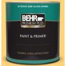 BEHR PREMIUM PLUS 1 qt. #P260-5 Yellow Jubilee Semi-Gloss Enamel Exterior Paint & Primer