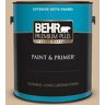 BEHR PREMIUM PLUS 1 gal. #S280-3 Practical Tan Satin Enamel Exterior Paint & Primer