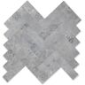 Yipscazo Herringbone Cement Gray 12 in. x 12 in. PVC Peel and Stick Backsplash Wall Tile (10 sq.ft./10-Sheets)