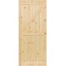 Kimberly Bay 36 in. x 83.5 in. K-Bar Solid Core Pine Unfinished Interior Barn Door Slab