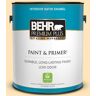 BEHR PREMIUM PLUS 1 gal. #BIC-28 Butter Creme Satin Enamel Low Odor Interior Paint & Primer