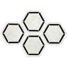 Daltile Premier Elegance Black/White Blend 12 in. x 12 in. Marble Hexagon Mosaic Tile (4.25 sq. ft./Case)