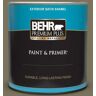 BEHR PREMIUM PLUS 1 qt. #380F-7 Crocodile Satin Enamel Exterior Paint & Primer