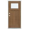 MP Doors 36 in. x 80 in. Medium Oak Right-Hand Inswing LowE Classic Craftsman Stained Fiberglass Prehung Front Door