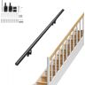 VEVOR Handrail Stair Railing 7 in. H x 48 in. W Wall Mount Handrails Black Aluminum Alloy handrails for indoor stairs