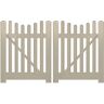 Weatherables Hampshire 10 ft. W x 4 ft. H Khaki Vinyl Picket Fence Double Gate Kit Includes Gate Hardware