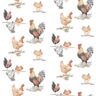 Free Range Chickens Black/Red/Beige Matte Finish Vinyl on Non-Woven Non-Pasted Wallpaper Roll