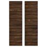 Dogberry Collections 14 in. x 48 in. Cedar Board and Batten Horizontal Slat Shutters Pair Coffee Brown