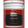 BEHR PREMIUM PLUS 5 gal. #ICC-107 Crimson Flat Exterior Paint & Primer