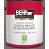 BEHR PREMIUM PLUS 1 gal. #BNC-37 Gray Owl Hi-Gloss Enamel Interior/Exterior Paint & Primer