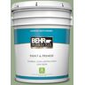 BEHR PREMIUM PLUS 5 gal. #PPU11-05 Pesto Green Satin Enamel Low Odor Interior Paint & Primer