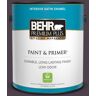 BEHR PREMIUM PLUS 1 gal. #T13-10 Plum Orbit Satin Enamel Low Odor Interior Paint & Primer