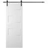 Belldinni Lester 28 in. x 80 in. Snow White Composite Interior Sliding Barn Door with Hardware Kit