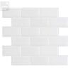 Tic Tac Tiles Subway White 12 in. W x 12 in. H Peel and Stick Self-Adhesive Decorative Mosaic Wall Tile Backsplash (10 Tiles)