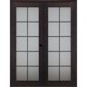 Belldinni 60 in.x 80 in. Left-Handed Active Black Apricot Glass Manufactured Wood Stard Double Prehung French Door