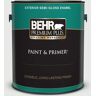 BEHR PREMIUM PLUS 1 gal. #PWN-44 Bay Breeze Semi-Gloss Enamel Exterior Paint & Primer