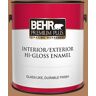 BEHR PREMIUM PLUS 1 gal. #T14-12 Coronation Hi-Gloss Enamel Interior/Exterior Paint