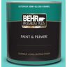 BEHR PREMIUM PLUS 1 qt. #P450-4 Hidden Sea Glass Semi-Gloss Enamel Exterior Paint & Primer