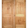 Krosswood Doors 72 in. x 96 in. Rustic Knotty Alder 2-Panel Common Arch Unfinished Right-Hand Inswing Wood Double Prehung Front Door