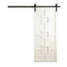 VeryCustom 42 in. x 84 in. Mod Squad Off White Wood Sliding Barn Door with Hardware Kit