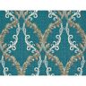 Brewster Home Fashions Dis Rumba Blue Scroll Damask Vinyl Non-Pasted Matte Repositionable Wallpaper