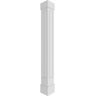 Ekena Millwork 9-5/8 in. x 9 ft. Premium Square Non-Tapered Raised Panel PVC Column Wrap Kit, Standard Capital and Base