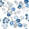 A-Street Prints Jonah Blue Leaf Trail Paper Glossy Non-Pasted Wallpaper Roll