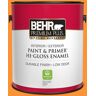 BEHR PREMIUM PLUS 1 gal. #P240-7 Joyful Orange Hi-Gloss Enamel Interior/Exterior Paint & Primer