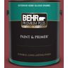 BEHR PREMIUM PLUS 1 gal. #BIC-34 Winning Red Semi-Gloss Enamel Exterior Paint & Primer