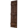 Dogberry Collections 14 in. x 72 in. Board and Batten Traditional Shutters Pair Coffee Brown