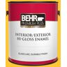 BEHR PREMIUM PLUS 1 gal. #330B-7 Sunflower Hi-Gloss Enamel Interior/Exterior Paint