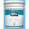 BEHR PREMIUM PLUS 5 gal. #550B-4 Costa Rica Blue Satin Enamel Low Odor Interior Paint & Primer