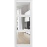 Sartodoors 18 in. x 84 in. 3-Panel No Bore Solid 3-Lite Clear Glass White Finished Pine Wood Interior Door Slab
