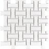 Merola Tile Metro Dog Bone Basketweave Matte White with Glossy White Dot 10 in. x 10 in. Porcelain Mosaic Tile (7.1 sq. ft./Case)