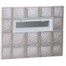 Clearly Secure 34.75 in. x 27 in. x 3.125 in. Frameless Ice Pattern Vented Glass Block Window