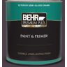 BEHR PREMIUM PLUS 1 qt. #T13-10 Plum Orbit Semi-Gloss Enamel Exterior Paint & Primer