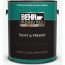 BEHR PREMIUM PLUS 1 gal. #BL-W09 Bakery Box Semi-Gloss Enamel Exterior Paint & Primer