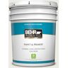 BEHR PREMIUM PLUS 5 gal. #PPU7-12 Silky White Satin Enamel Low Odor Interior Paint & Primer