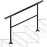 VEVOR 48 in. W x 35.5 in. H Adjustable Handrail Fits 3 Steps or 4 Steps Aluminum Handrails for Outdoor Steps, Black