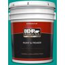 BEHR PREMIUM PLUS 5 gal. #S-G-490 Intense Teal Flat Exterior Paint & Primer