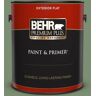 BEHR PREMIUM PLUS 1 gal. #PPU11-02 Shallot Bulb Flat Exterior Paint & Primer