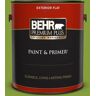 BEHR PREMIUM PLUS 1 gal. #T14-18 New Shoot Flat Exterior Paint & Primer