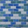 The Tile Doctor Glass Tile LOVE At First Sight Blue and White 22.5 in. X 13.5 in. Subway Glossy Glass Mosaic Tile for Walls and Floors