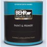 BEHR PREMIUM PLUS 1 qt. #610C-1 Northern Star Satin Enamel Exterior Paint & Primer