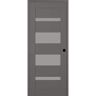 Belldinni Mirella DIY-Friendly 36 in. x 96 in. Left-Hand 5-Lite Frosted Glass Gray Matte Composite Single Prehung Interior Door