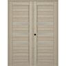 Belldinni Rita 56 in.x 84 in. Right Hand Active 3-Lite Shambor Wood Composite Double Prehung Interior Door