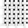 Merola Tile Metro Dog Bone Basketweave Matte White with Glossy Black Dot 10 in. x 10 in. Porcelain Mosaic Tile (7.1 sq. ft./Case)