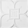 Ekena Millwork Fleur-de-lis 1.6 ft. x 1.6 ft. Glue Up or Nail Up Polyurethane Ceiling Tile in White