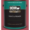 BEHR PREMIUM PLUS 1 gal. #T13-18 Ski Patrol Semi-Gloss Enamel Exterior Paint & Primer