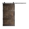 COAST SEQUOIA INC Castle Series 42 in. x 84 in. Smoky Gray DIY Knotty Pine Wood Sliding Barn Door with Hardware Kit